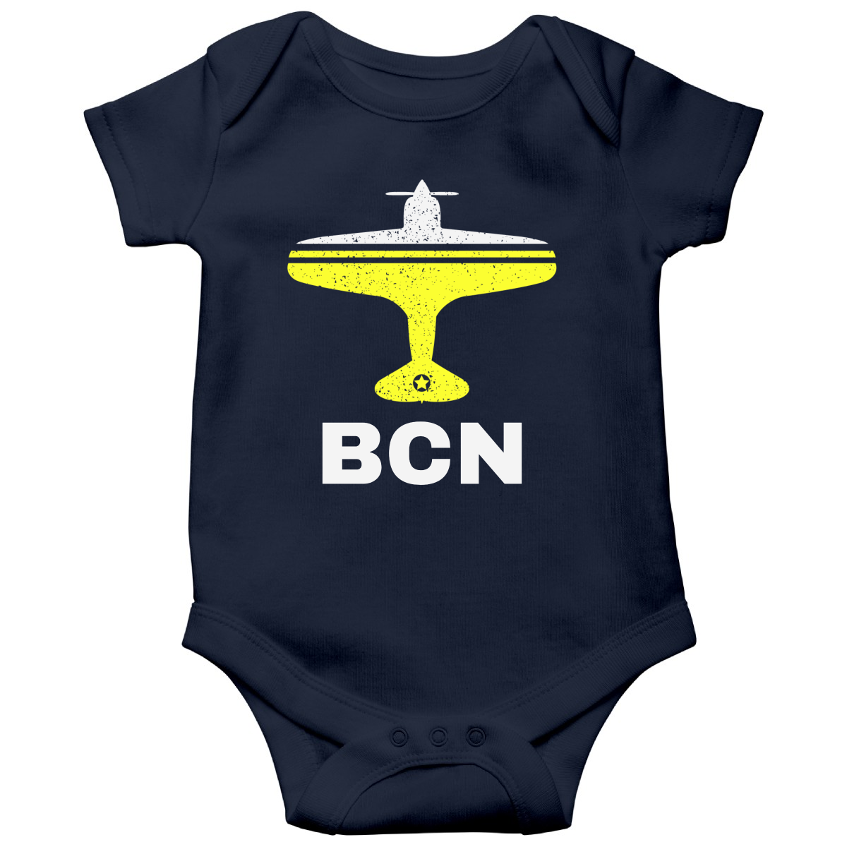 Fly Barcelona BCN Airport Baby Bodysuits | Navy