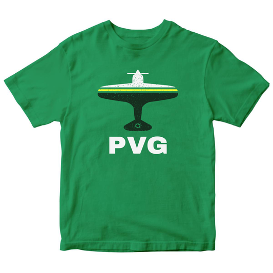 Fly Shanghai PVG Airport Kids T-shirt | Green