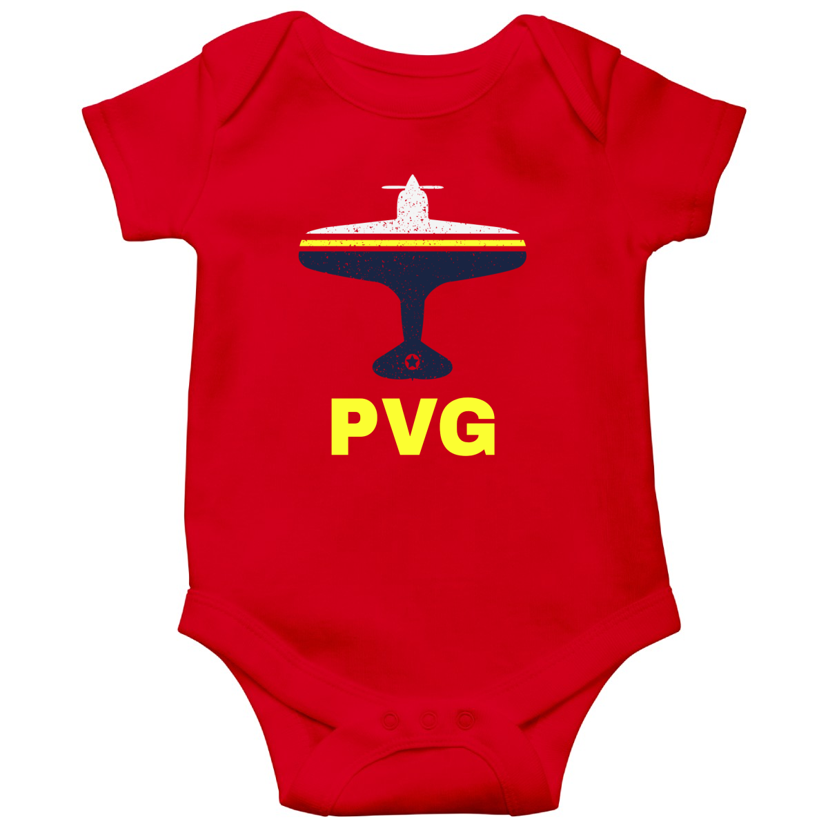 Fly Shanghai PVG Airport Baby Bodysuits | Red