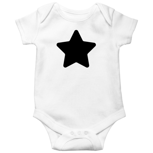 Cartoon Star Baby Bodysuits | White