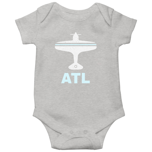 Fly Atlanta ATL Airport Baby Bodysuits | Gray