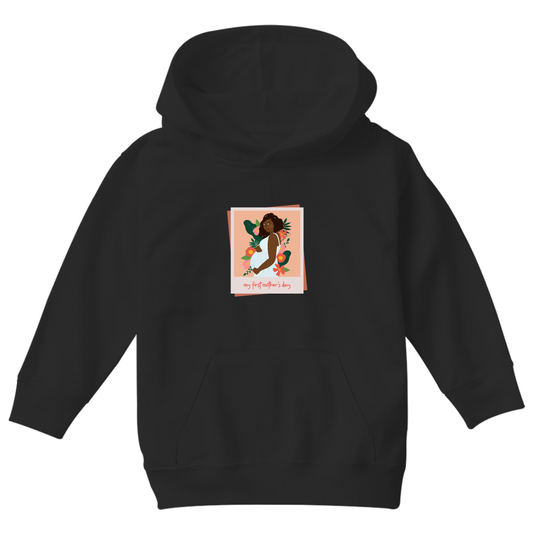 My First Mother's day Kids Hoodie | Black