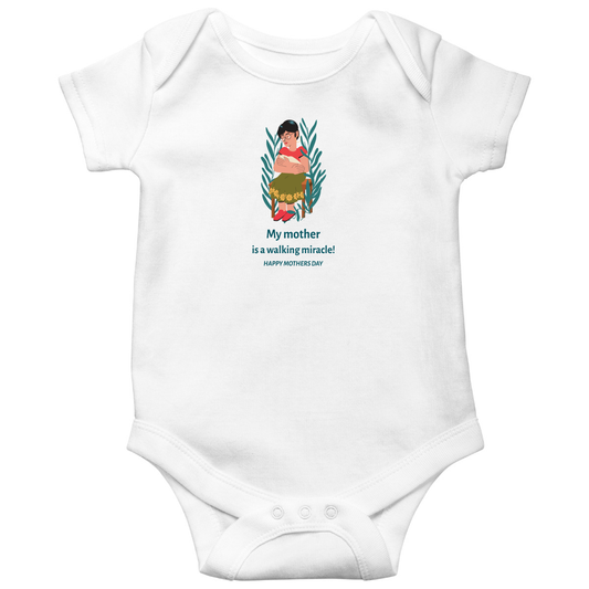 Mother's Day Baby Bodysuits | White