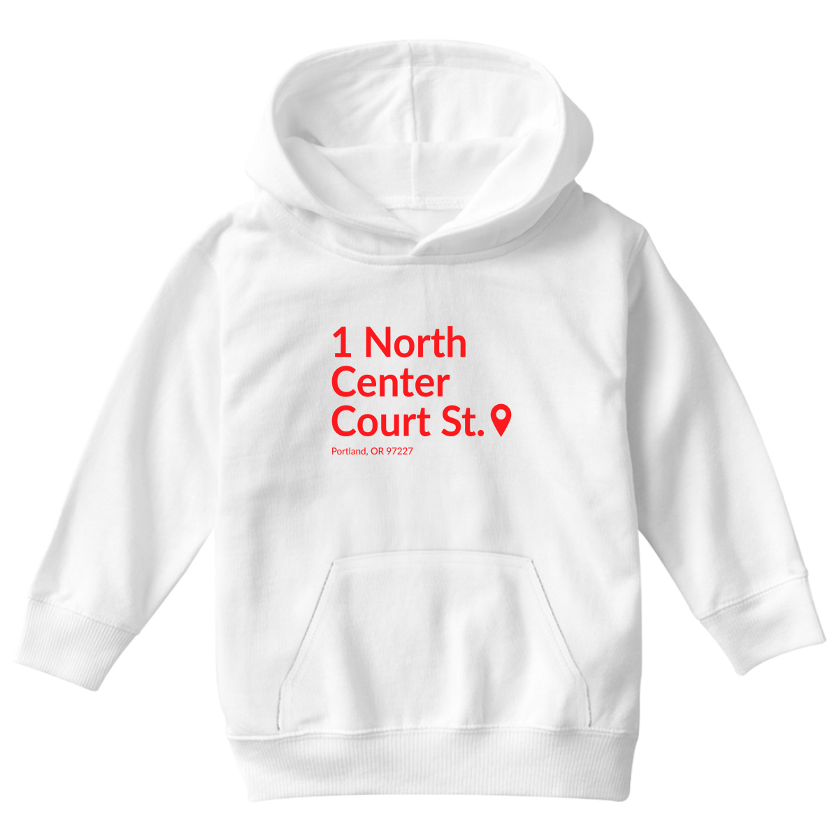 Portland Basketball Stadium Kids Hoodie | White