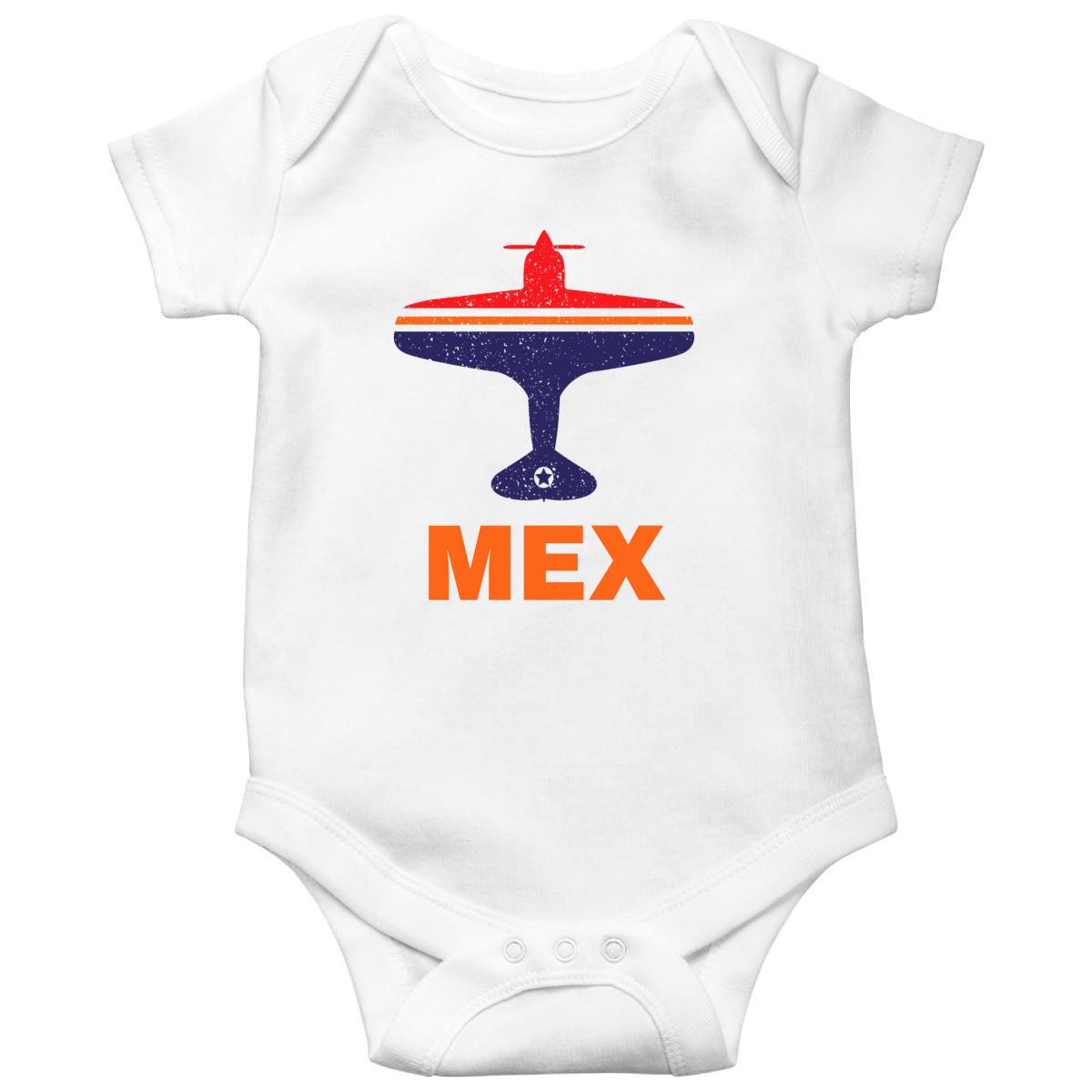 Fly Mexico City MEX Airport  Baby Bodysuits | White