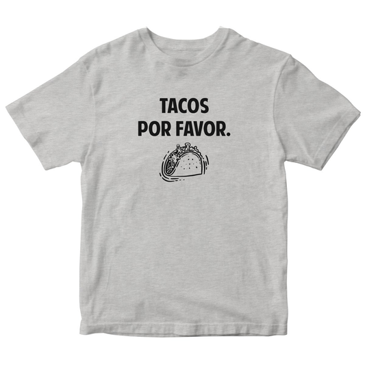Tacos Por Favor Kids T-shirt | Gray