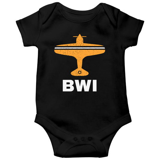 Fly Baltimore BWI Airport Baby Bodysuits | Black