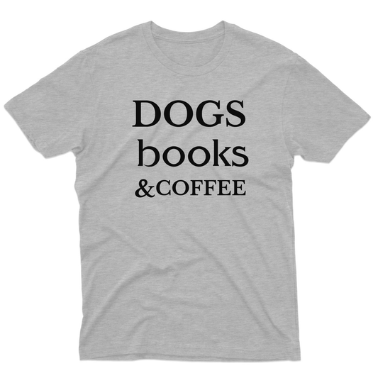 Dogs Books and Coffee Men's T-shirt | Gray