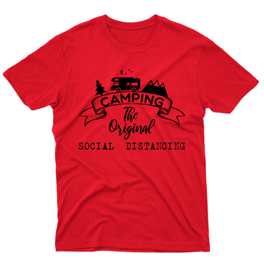 Camping Social Distancing Men's T-shirt | Red