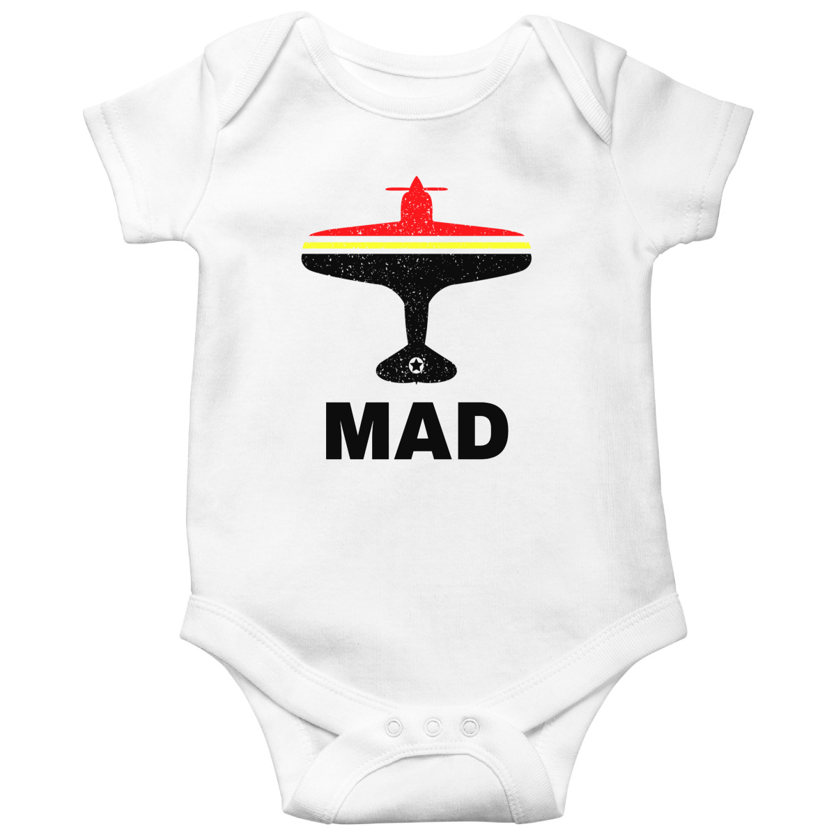 Fly Madrid MAD Airport Baby Bodysuits | White