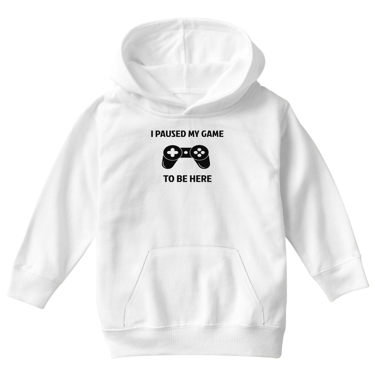 I Paused My Game To Be Here Kids Hoodie | White