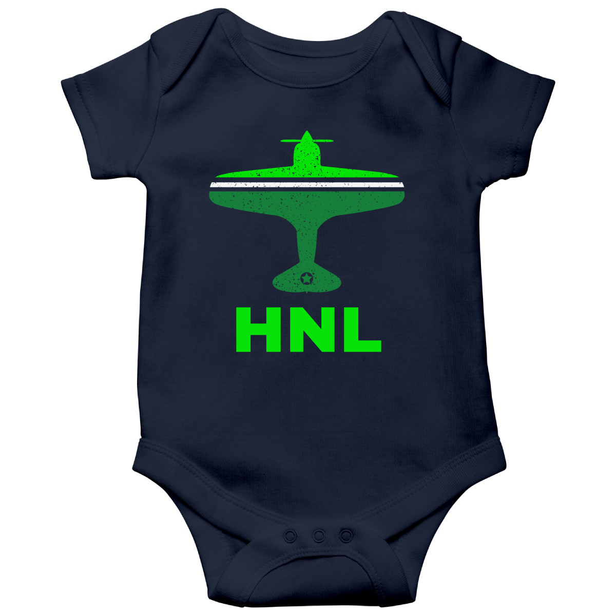 Fly Honolulu HNL Airport Baby Bodysuits | Navy