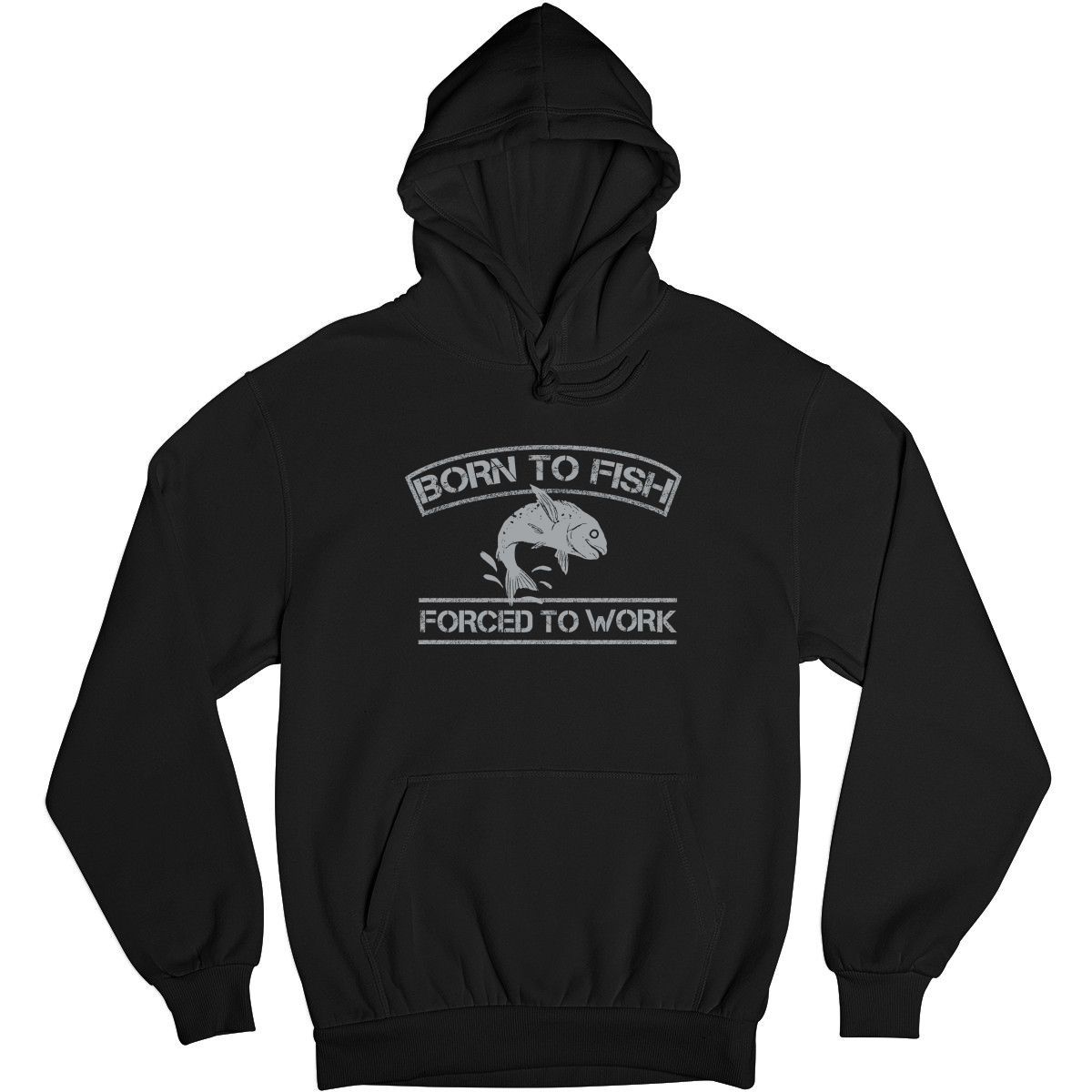 Born To Fish Forced To Work Unisex Hoodie | Black