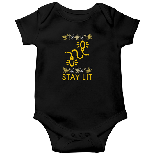 Stay Lit Baby Bodysuits | Black