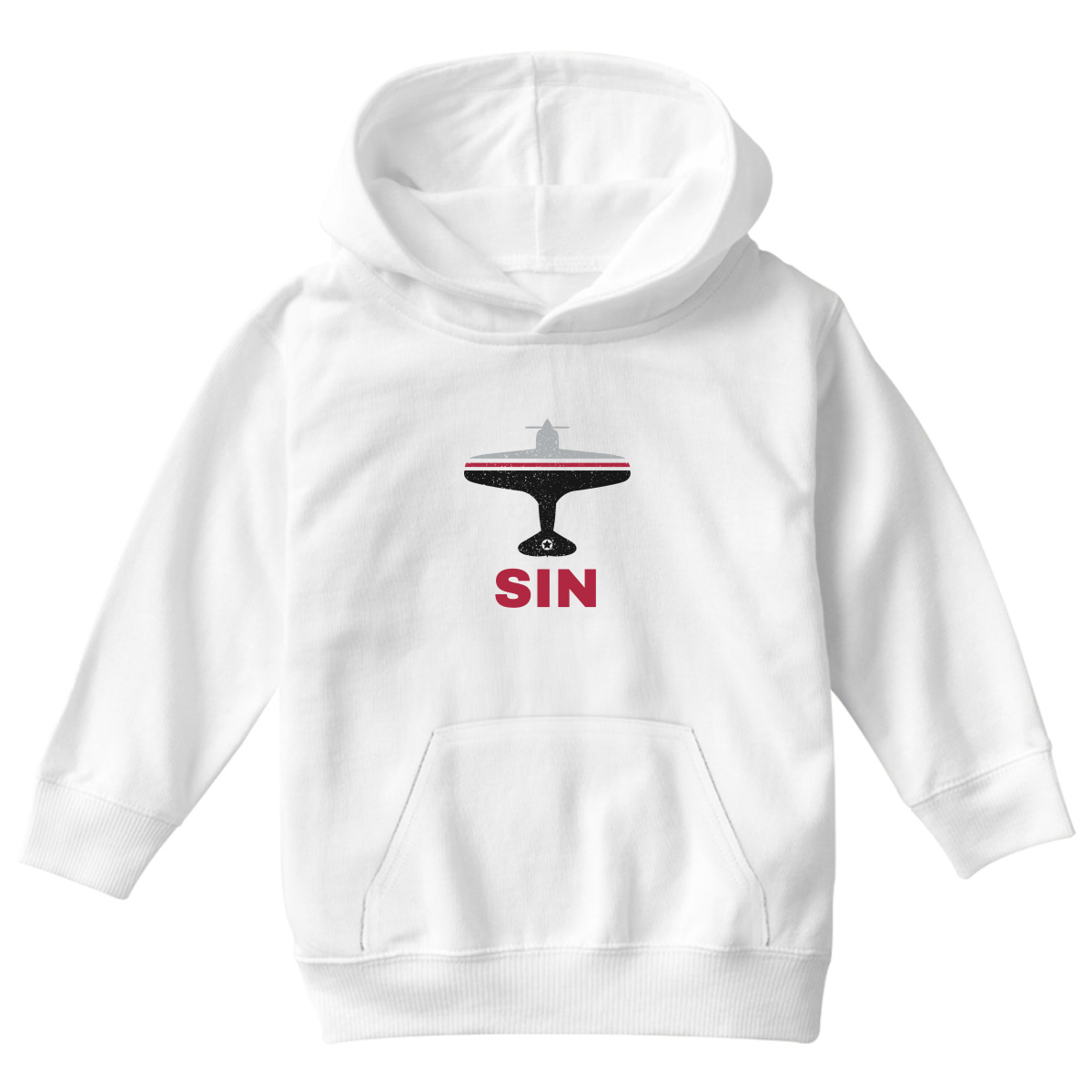 Fly Singapore SIN Airport Kids Hoodie | White