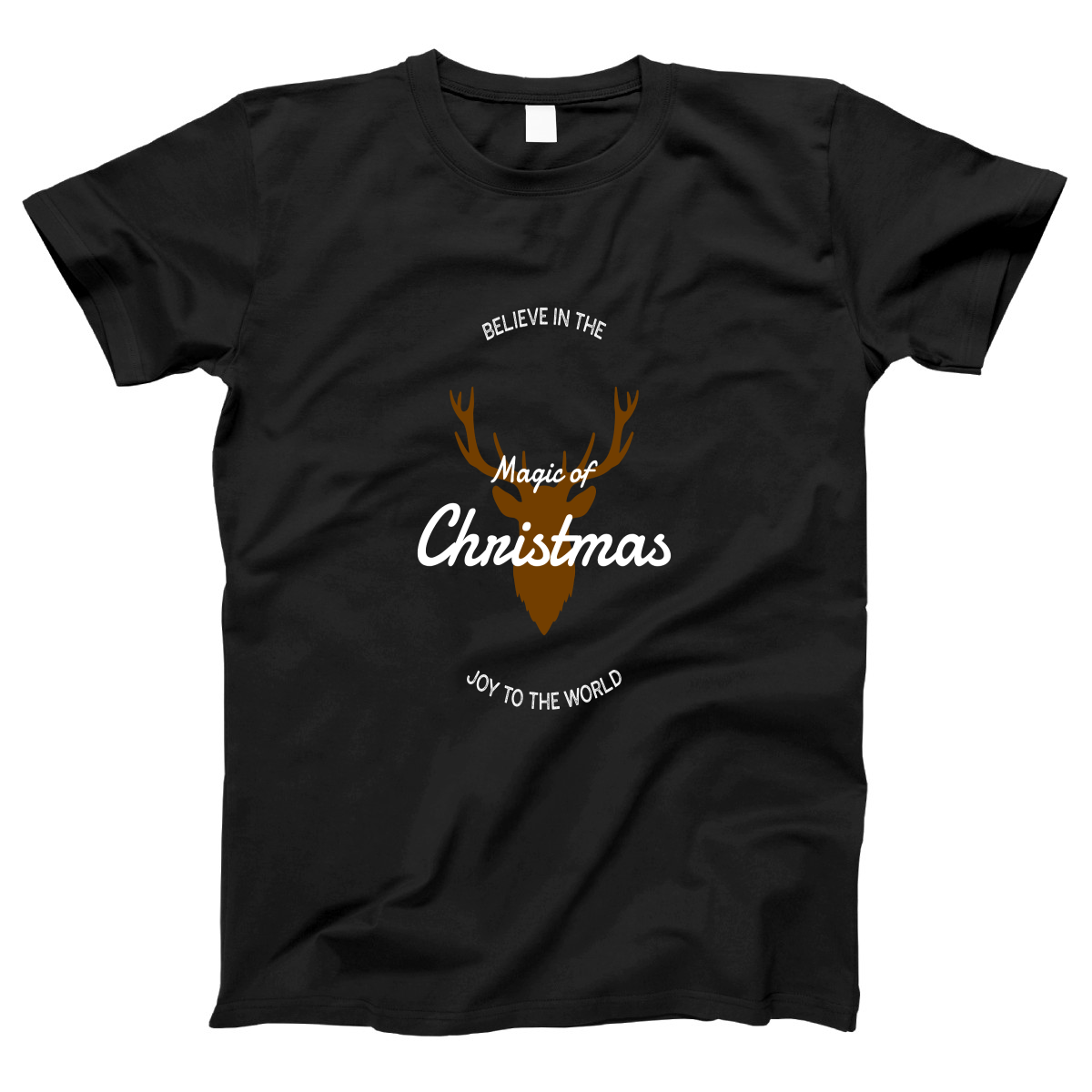 Believe in the Magic of Christmas Joy to the World Women's T-shirt | Black