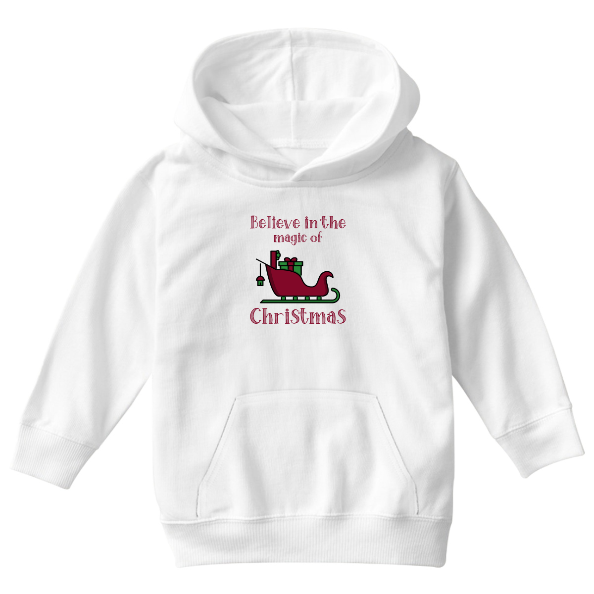 Believe in the Magic of Christmas Kids Hoodie | White