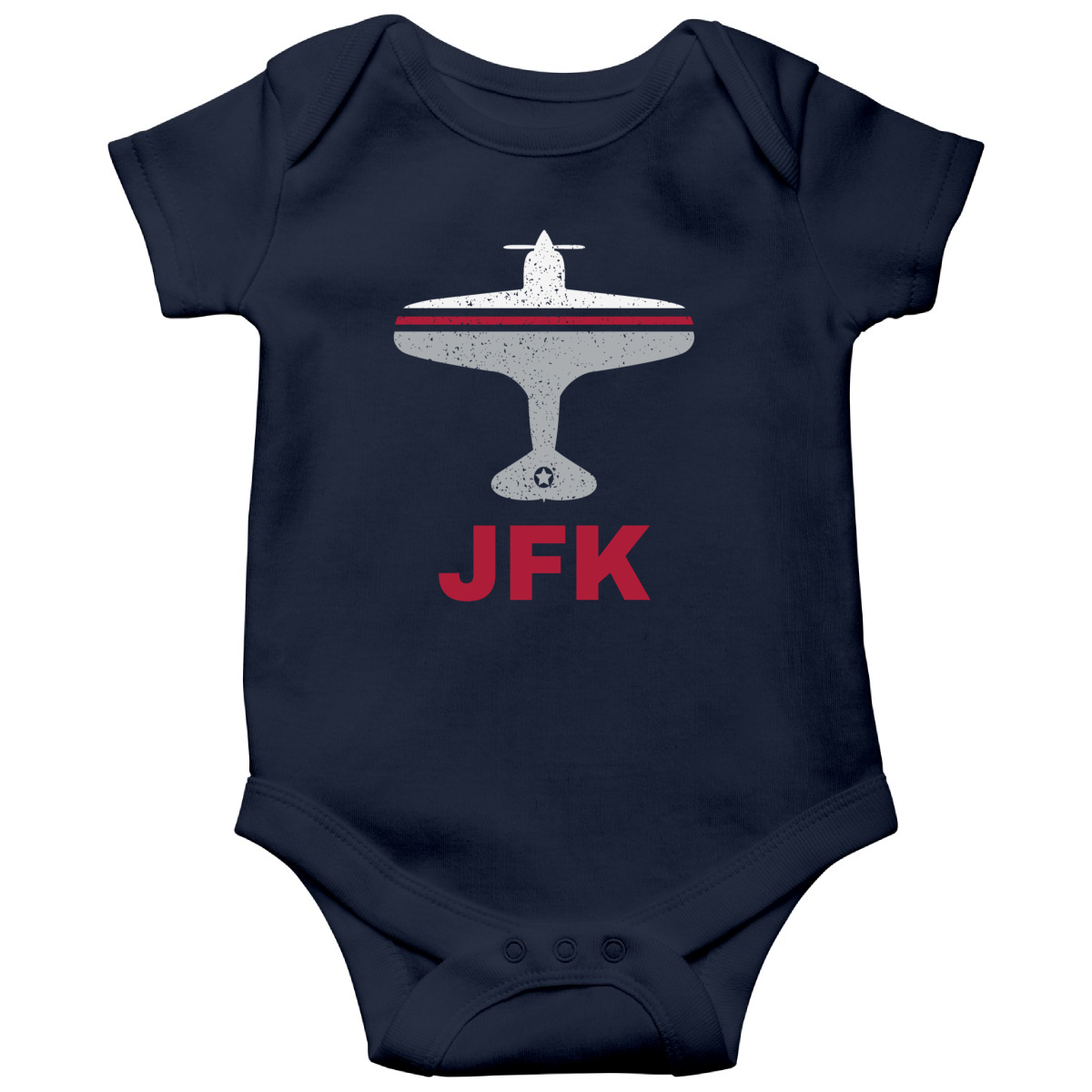 Fly New York JFK Airport Baby Bodysuits | Navy