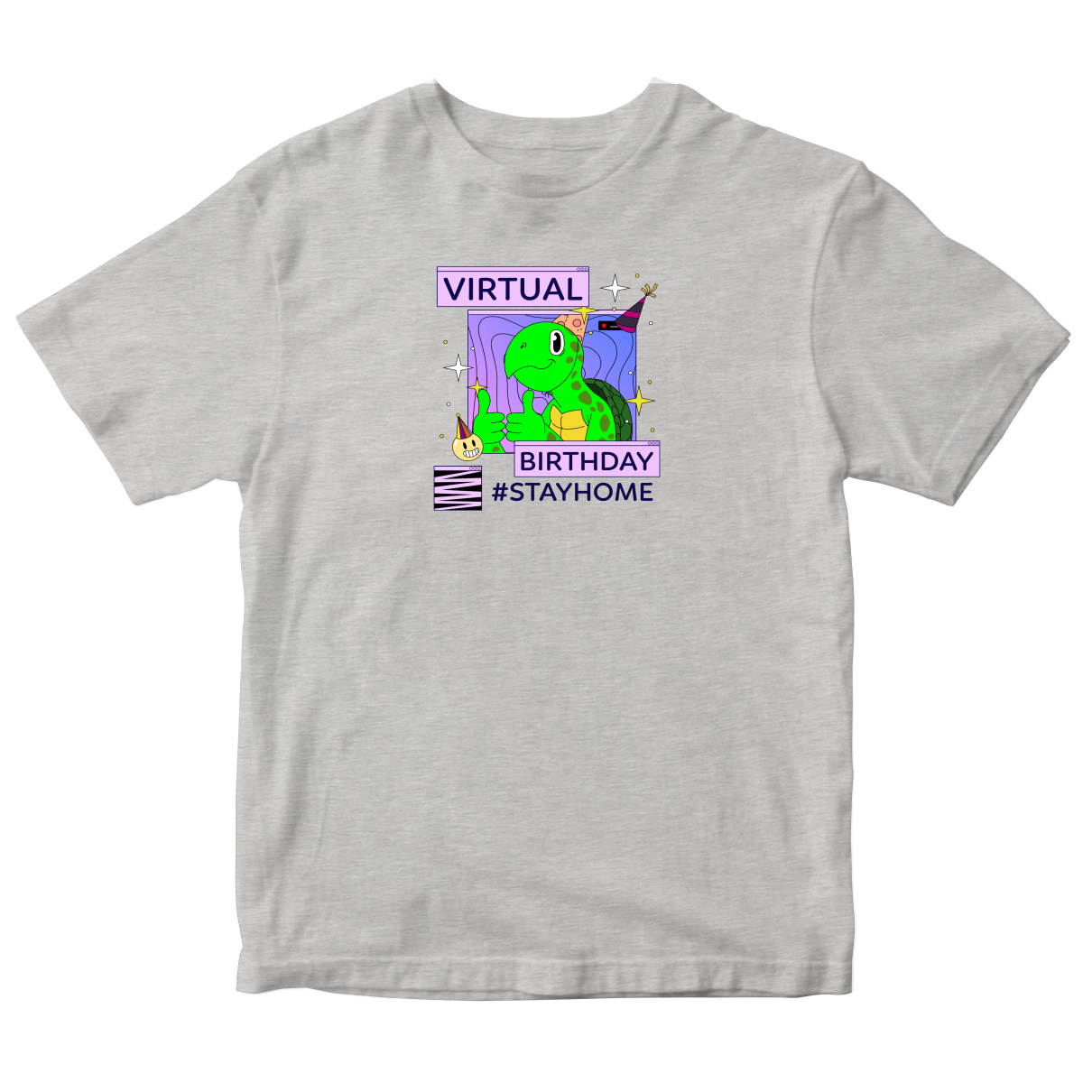 Virtual Party Stay Home Toddler T-shirt | Gray
