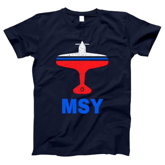 Fly New Orleans MSY Airport Women's T-shirt | Navy