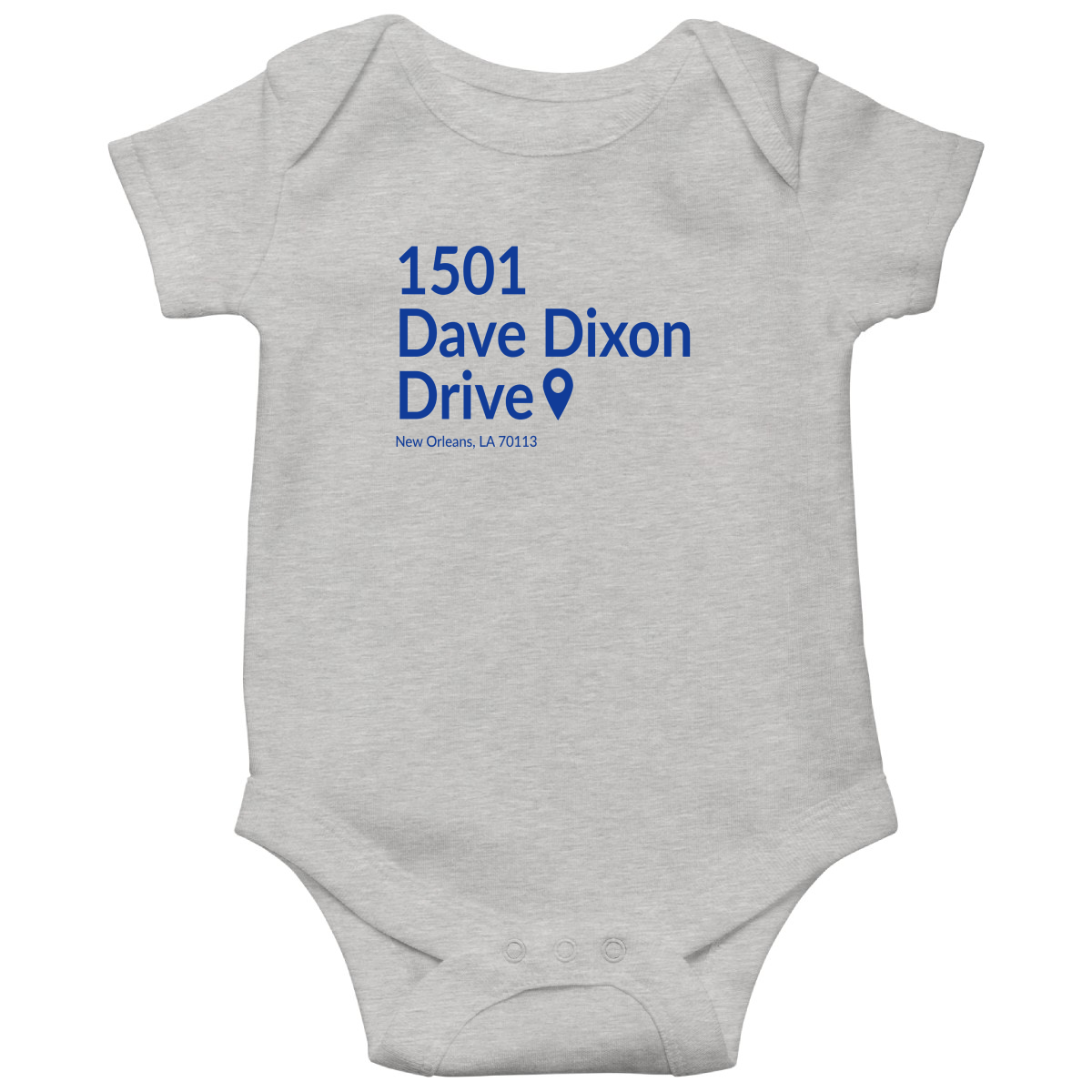 New Orleans Basketball Stadium Baby Bodysuits | Gray