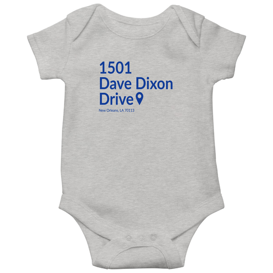 New Orleans Basketball Stadium Baby Bodysuits | Gray