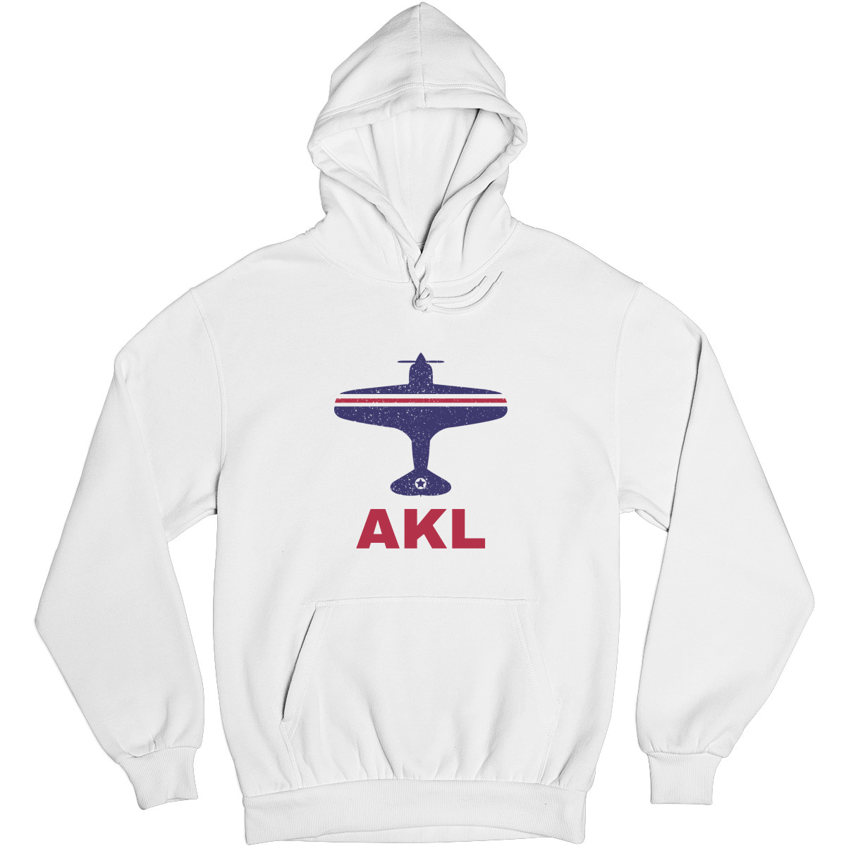 Fly Auckland AKL Airport Unisex Hoodie | White