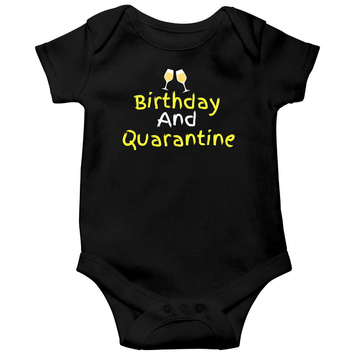 Birthday and Quarantine Baby Bodysuits | Black