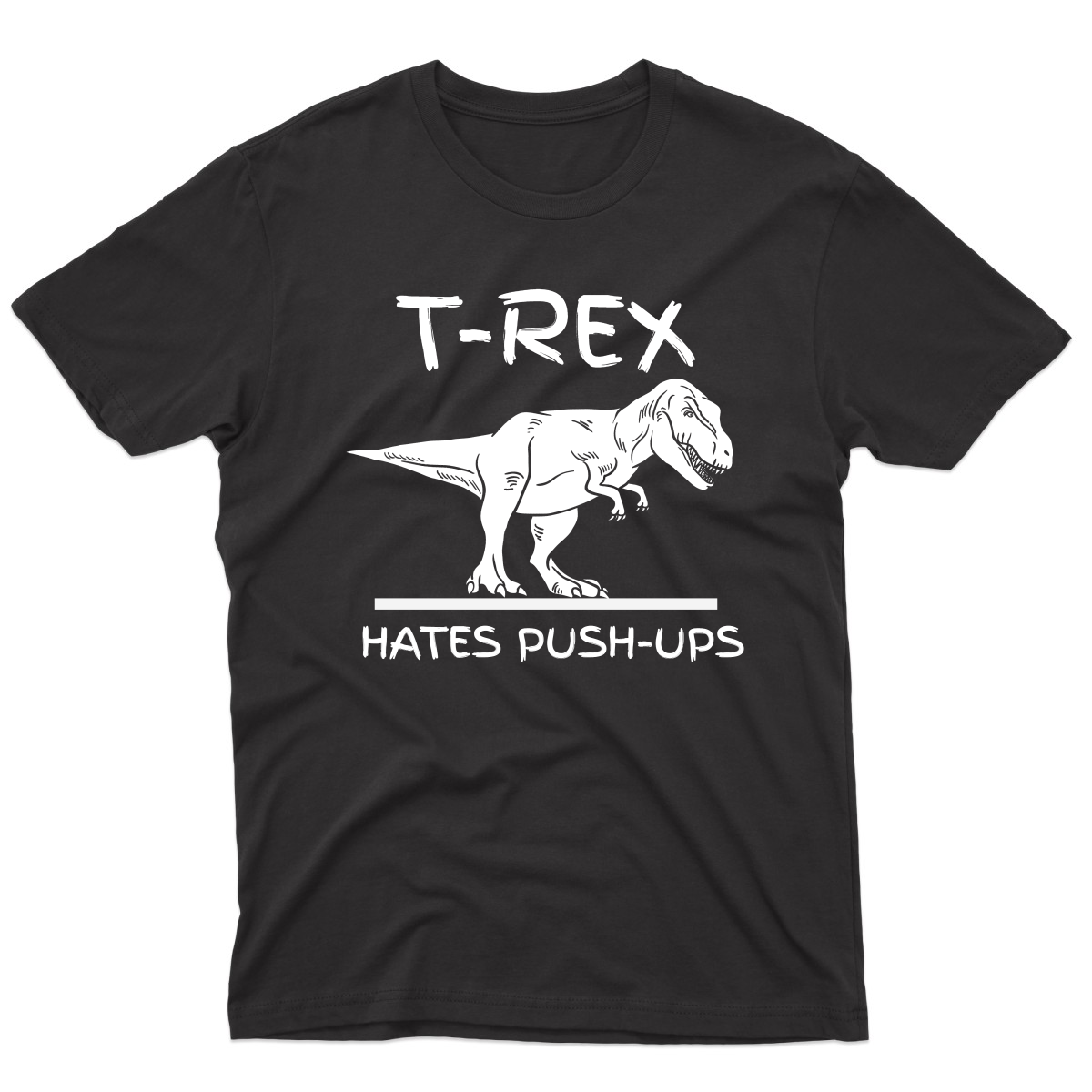 T-Rex Hates Push-ups  Men's T-shirt | Black