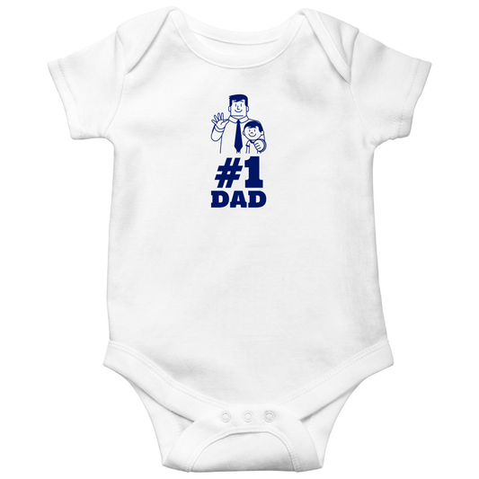 #1 Dad Baby Bodysuits | White
