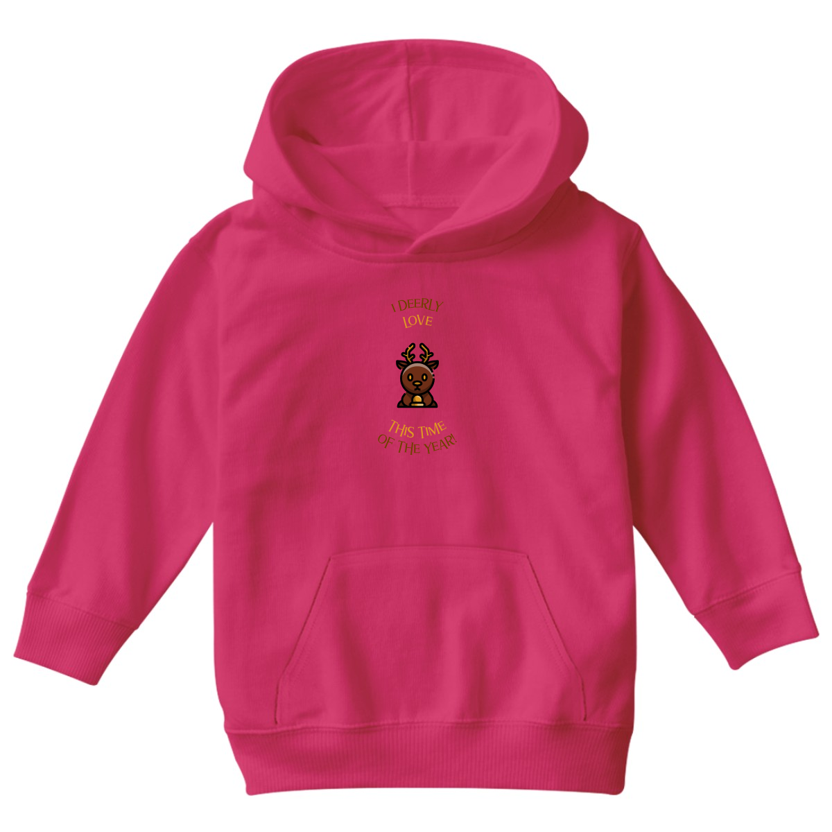 I Deerly Love This Time of the Year! Kids Hoodie | Pink