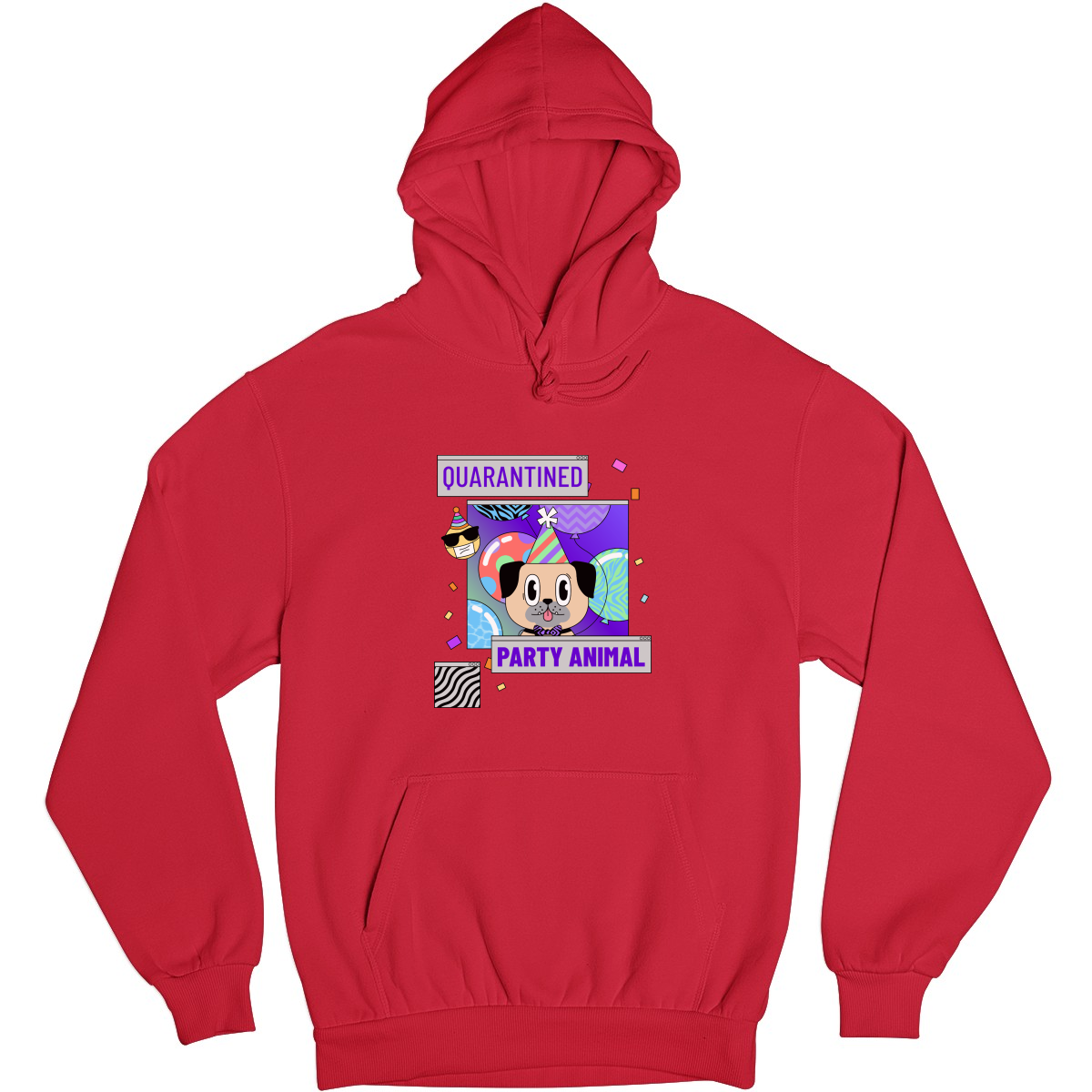 Quarantined Party Animal Unisex Hoodie | Red