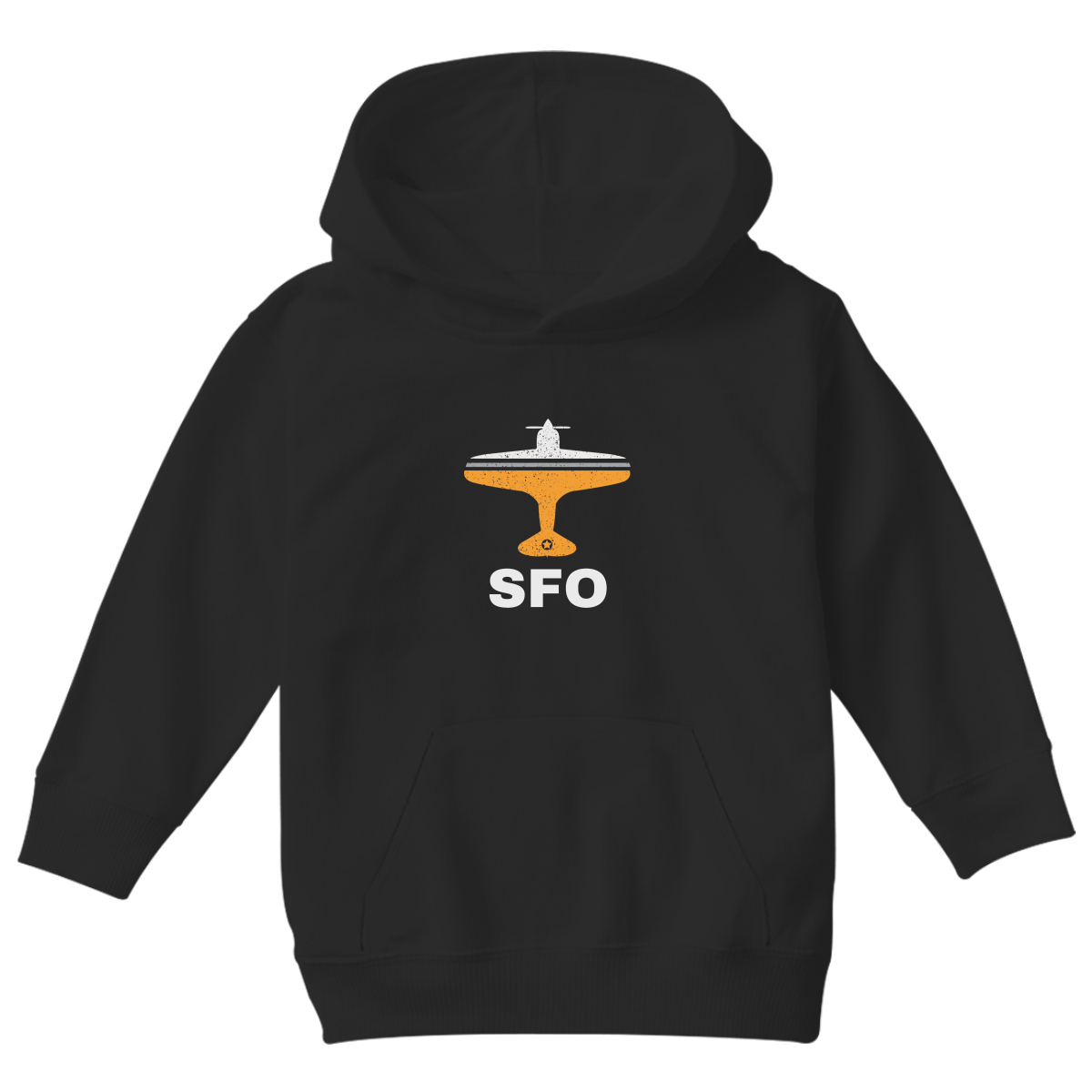 Fly San Francisco SFO Airport Kids Hoodie | Black