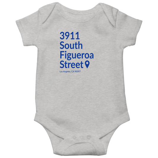 Los Angeles Football Stadium Baby Bodysuits | Gray