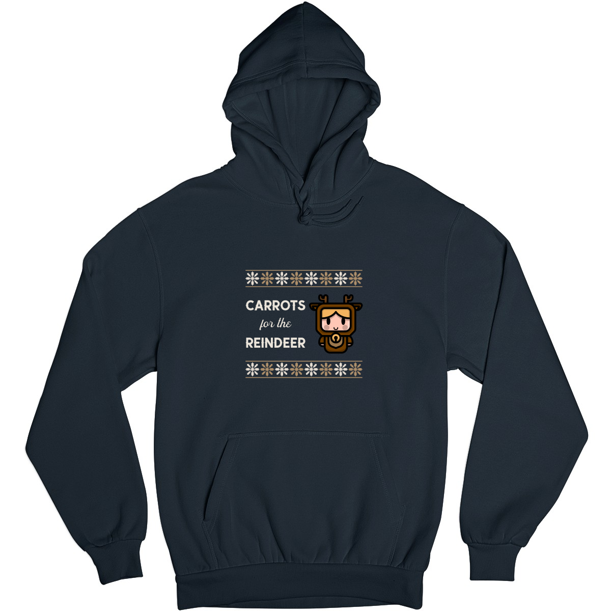 Carrots for the Reindeer Unisex Hoodie | Navy