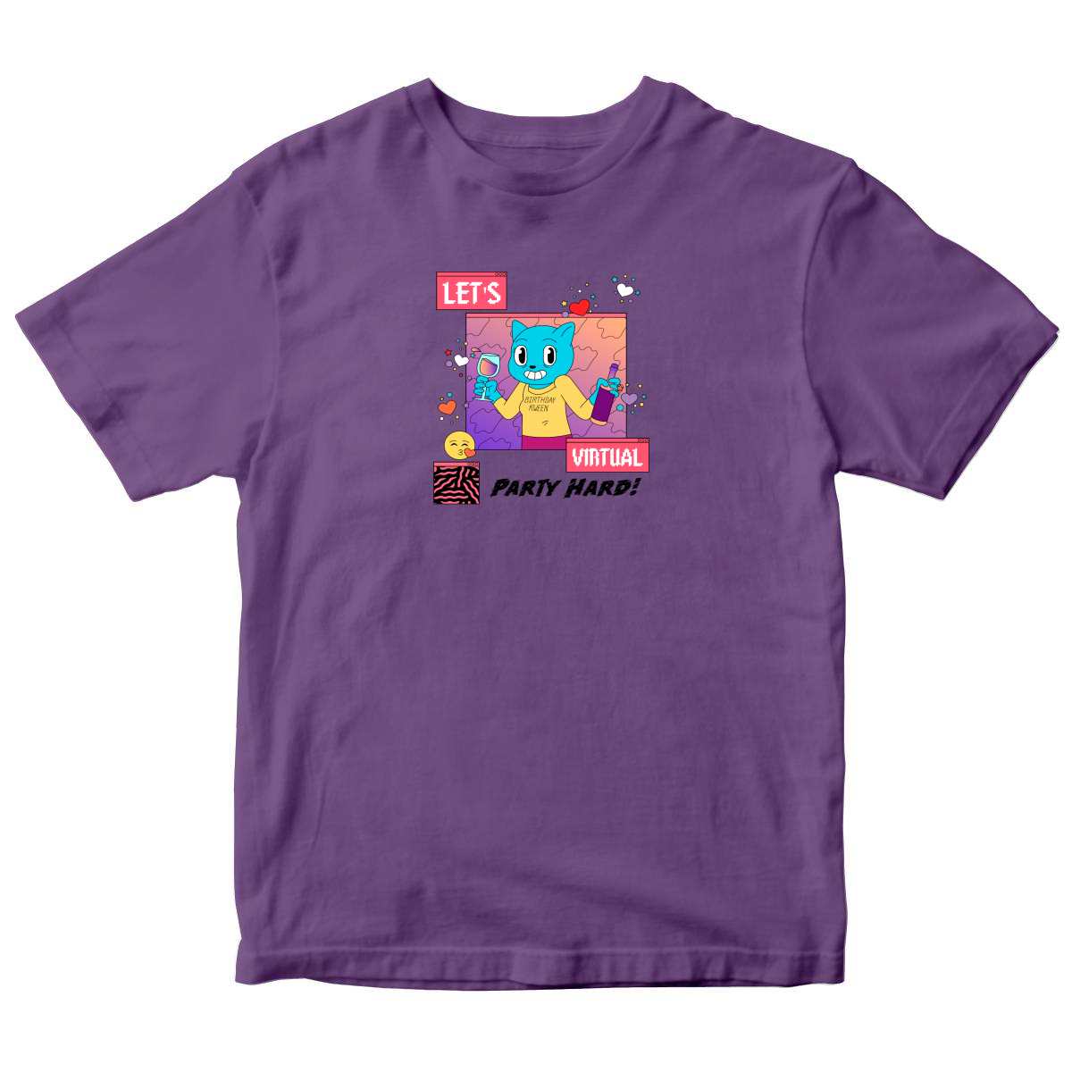 Let's Virtual Party Hard Toddler T-shirt | Purple
