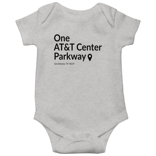 San Antonio Basketball Stadium Baby Bodysuits | Gray