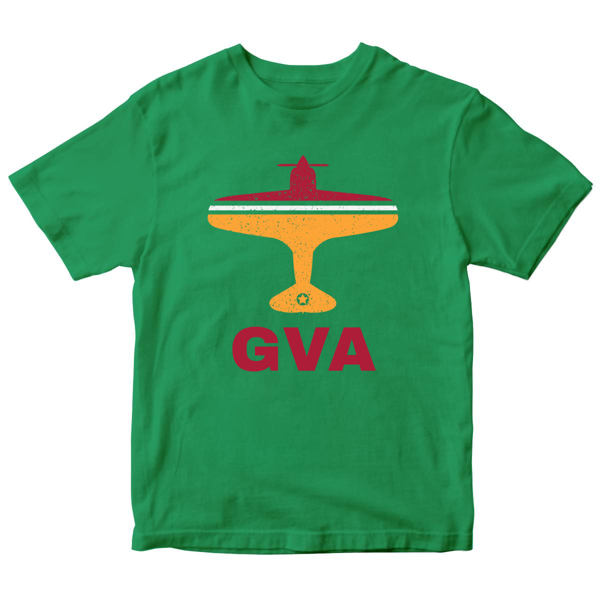 Fly Geneva GVA Airport Kids T-shirt | Green