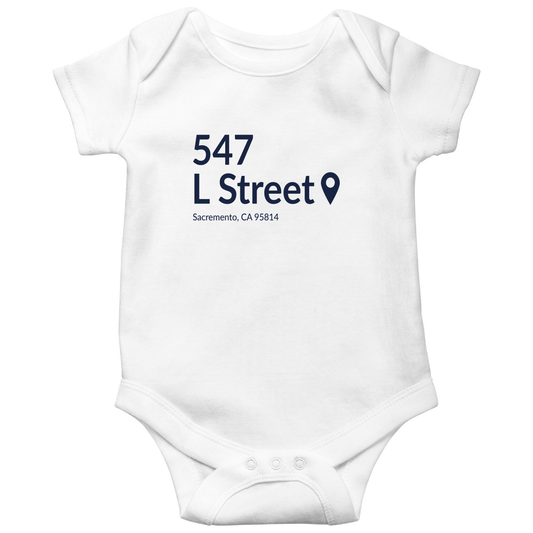 Sacramento Basketball Stadium Baby Bodysuits | White