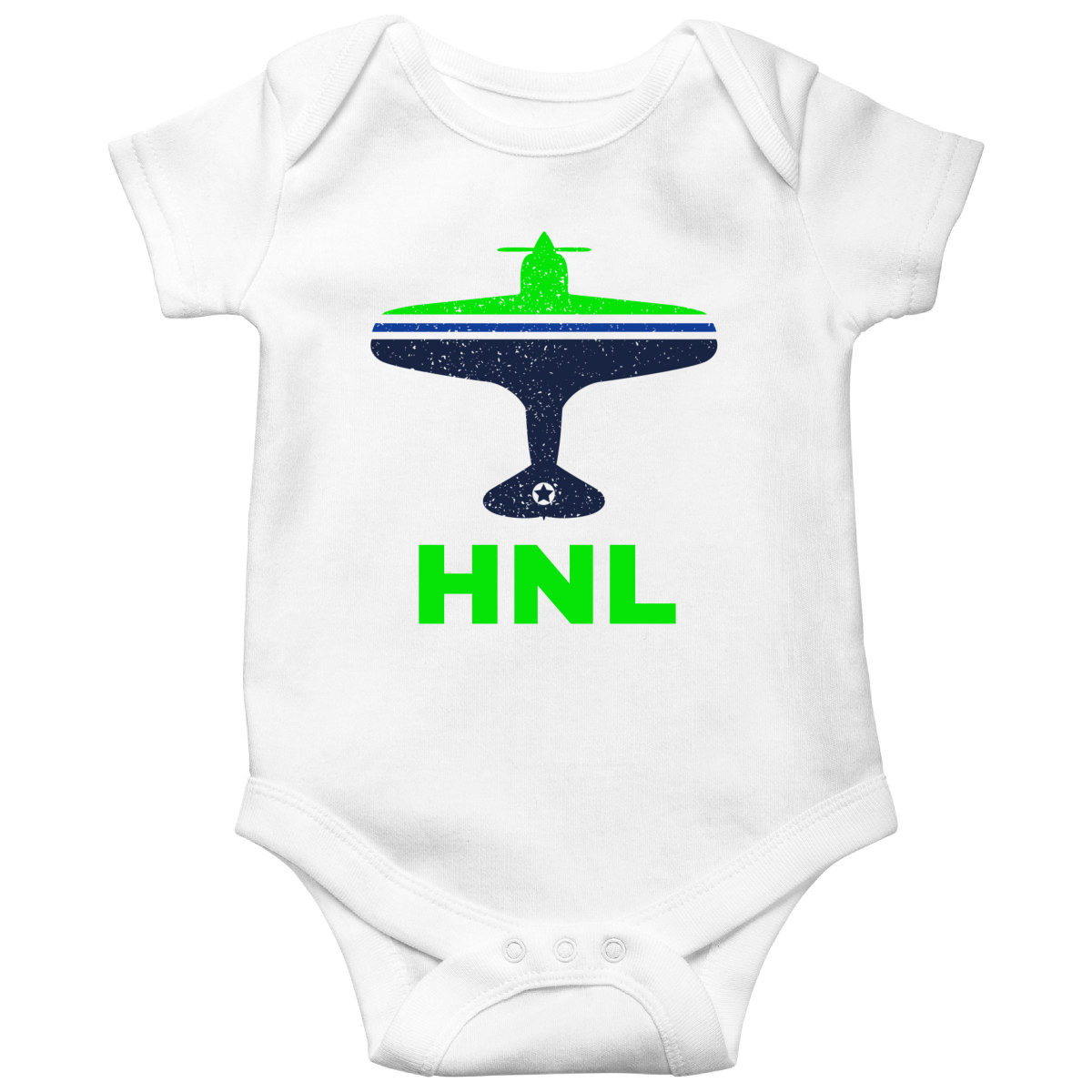 Fly Honolulu HNL Airport Baby Bodysuits | White
