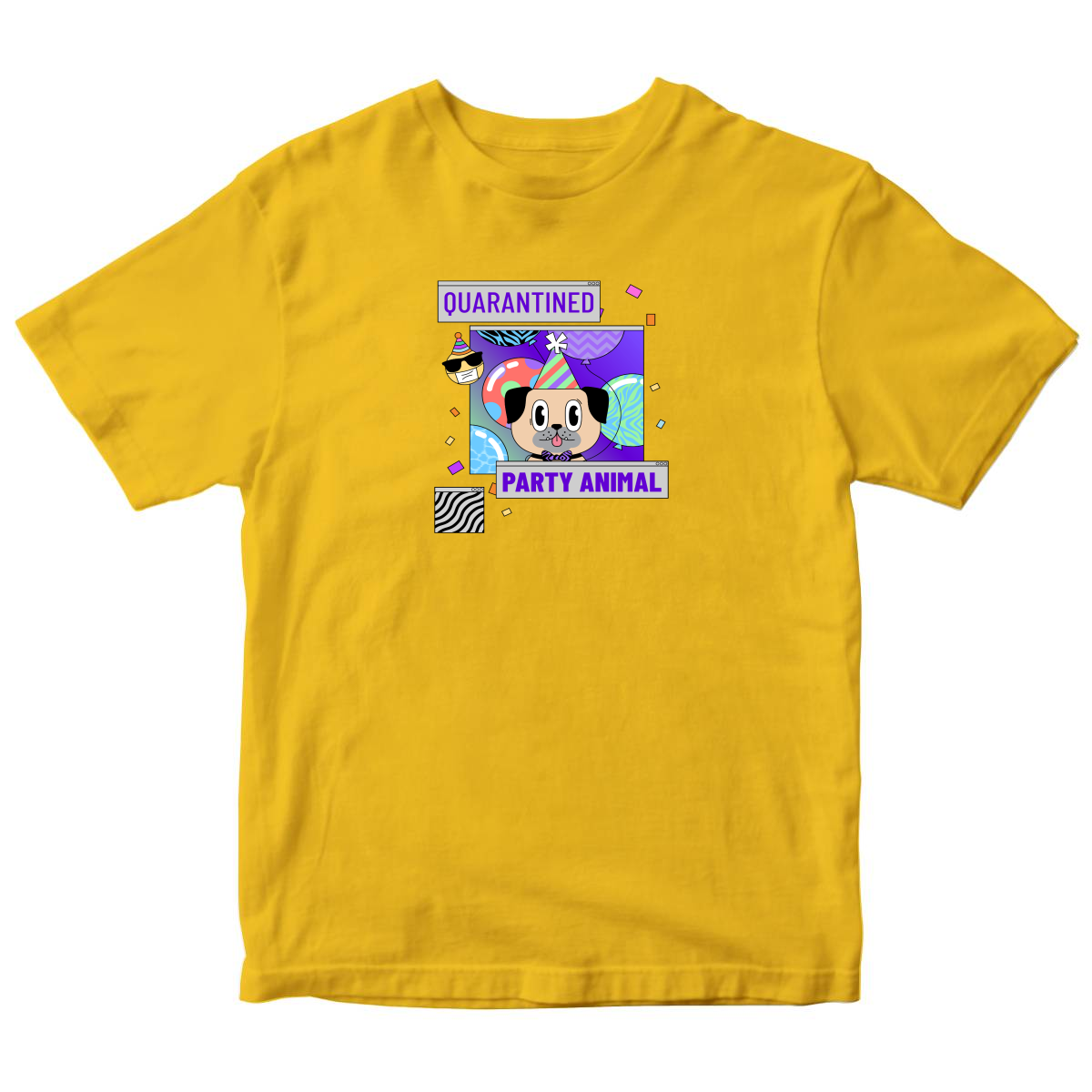 Quarantined Party Animal Toddler T-shirt | Yellow