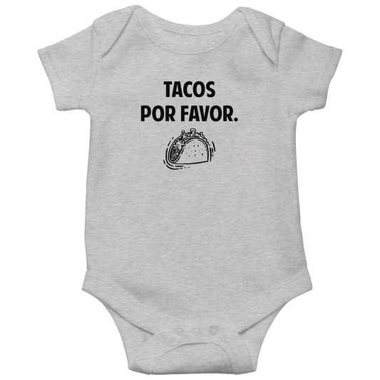 Tacos Por Favor Baby Bodysuits | Gray