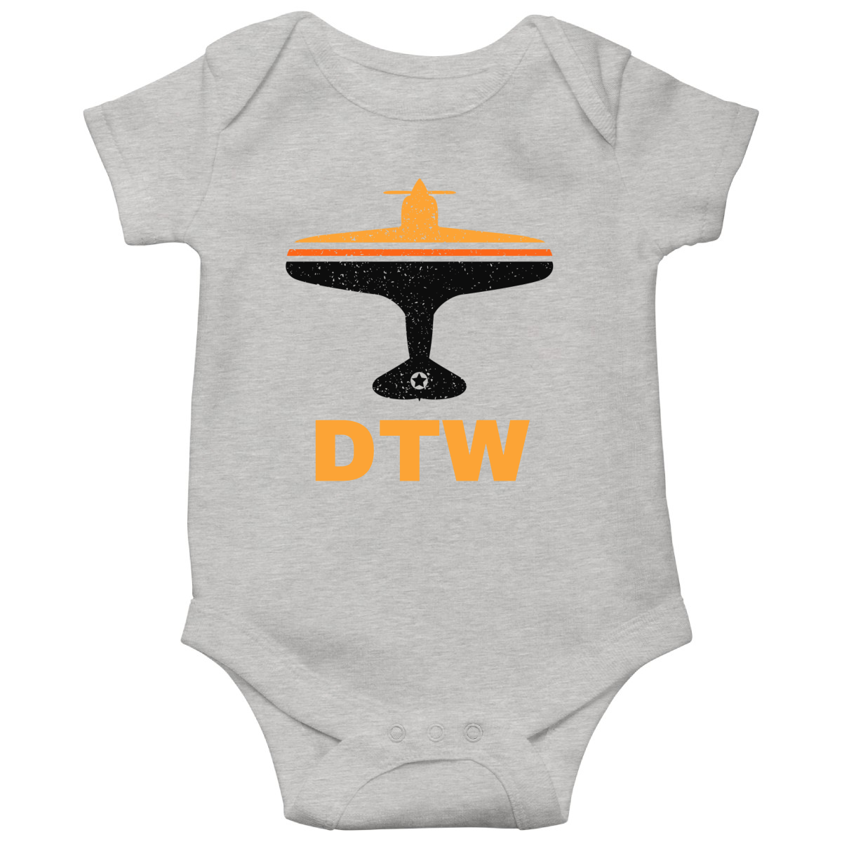 Fly Detrorit DTW Airport Baby Bodysuits | Gray