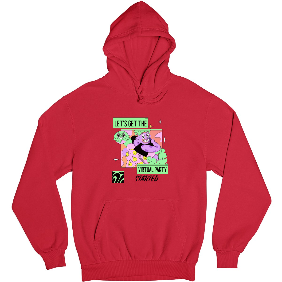 Let's get the virtual party started Unisex Hoodie | Red