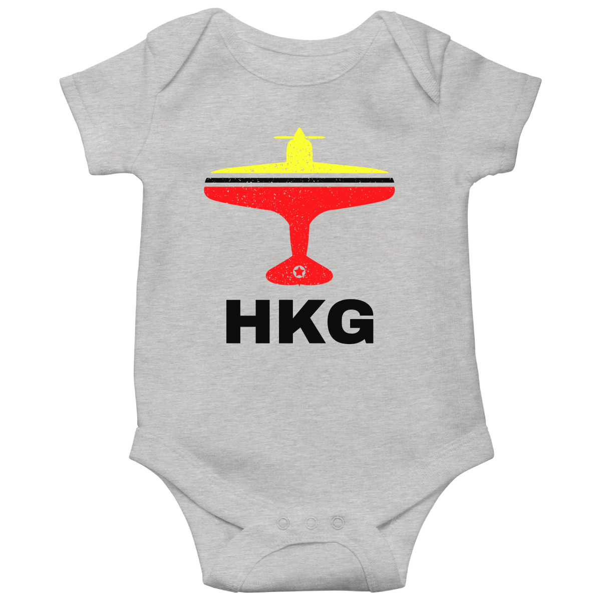 Fly Hong Kong HKG Airport Baby Bodysuits | Gray