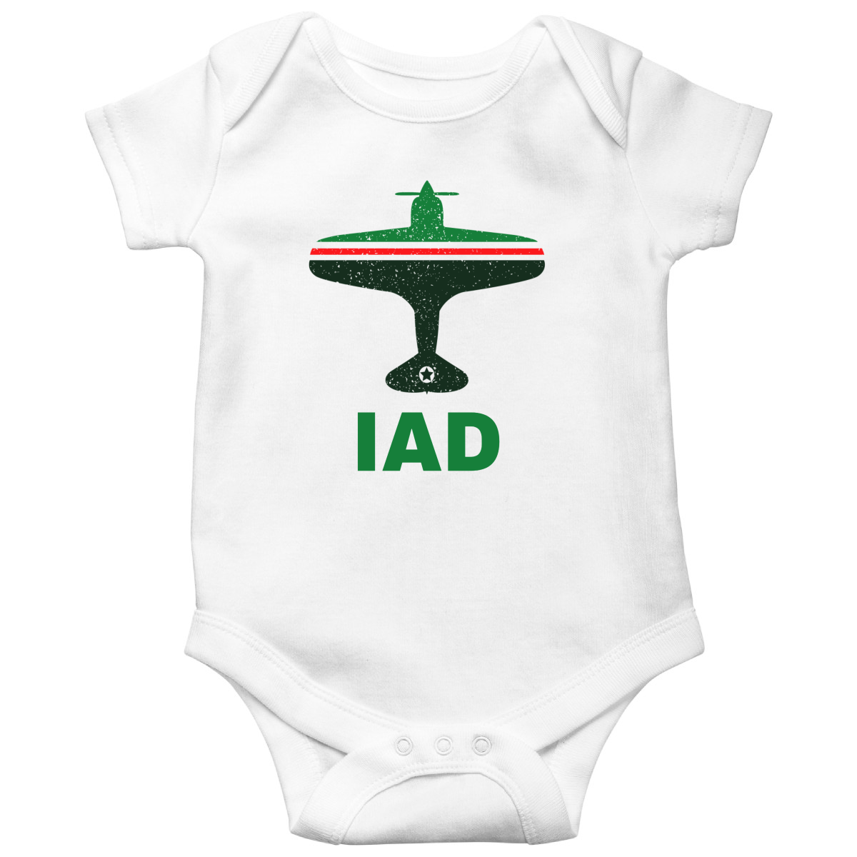 Fly Washington D.C. IAD Airport Baby Bodysuits | White