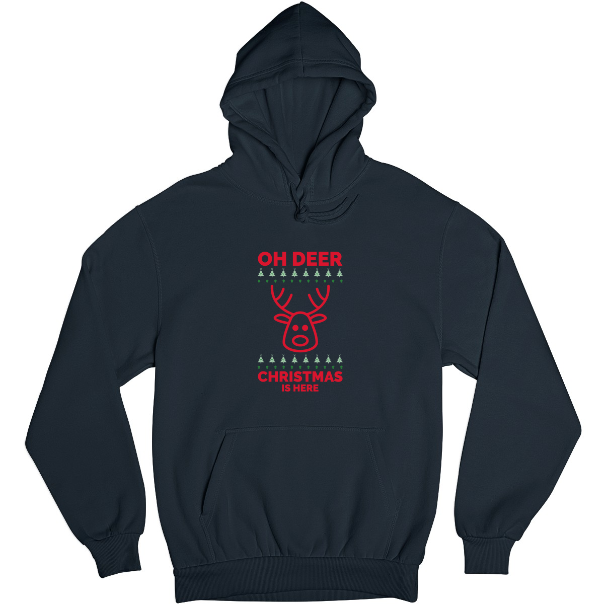 Oh Deer Christmas Is Here Unisex Hoodie | Navy
