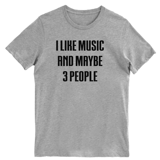 I Like Music and Maybe 3 People Men's T-shirt | Gray