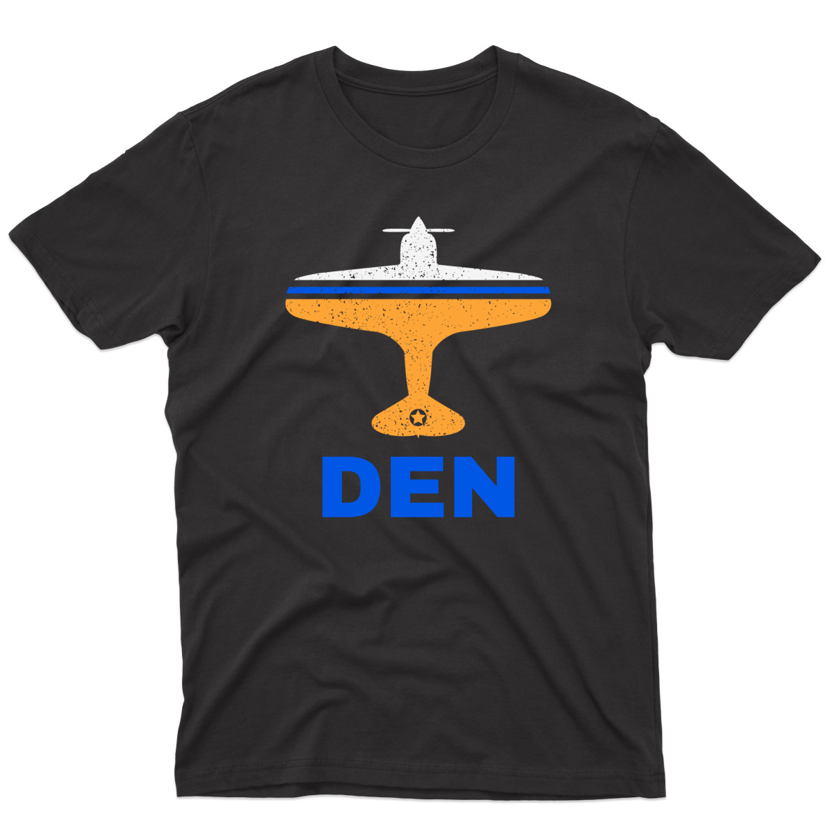 Fly Denver DEN Airport Men's T-shirt | Black