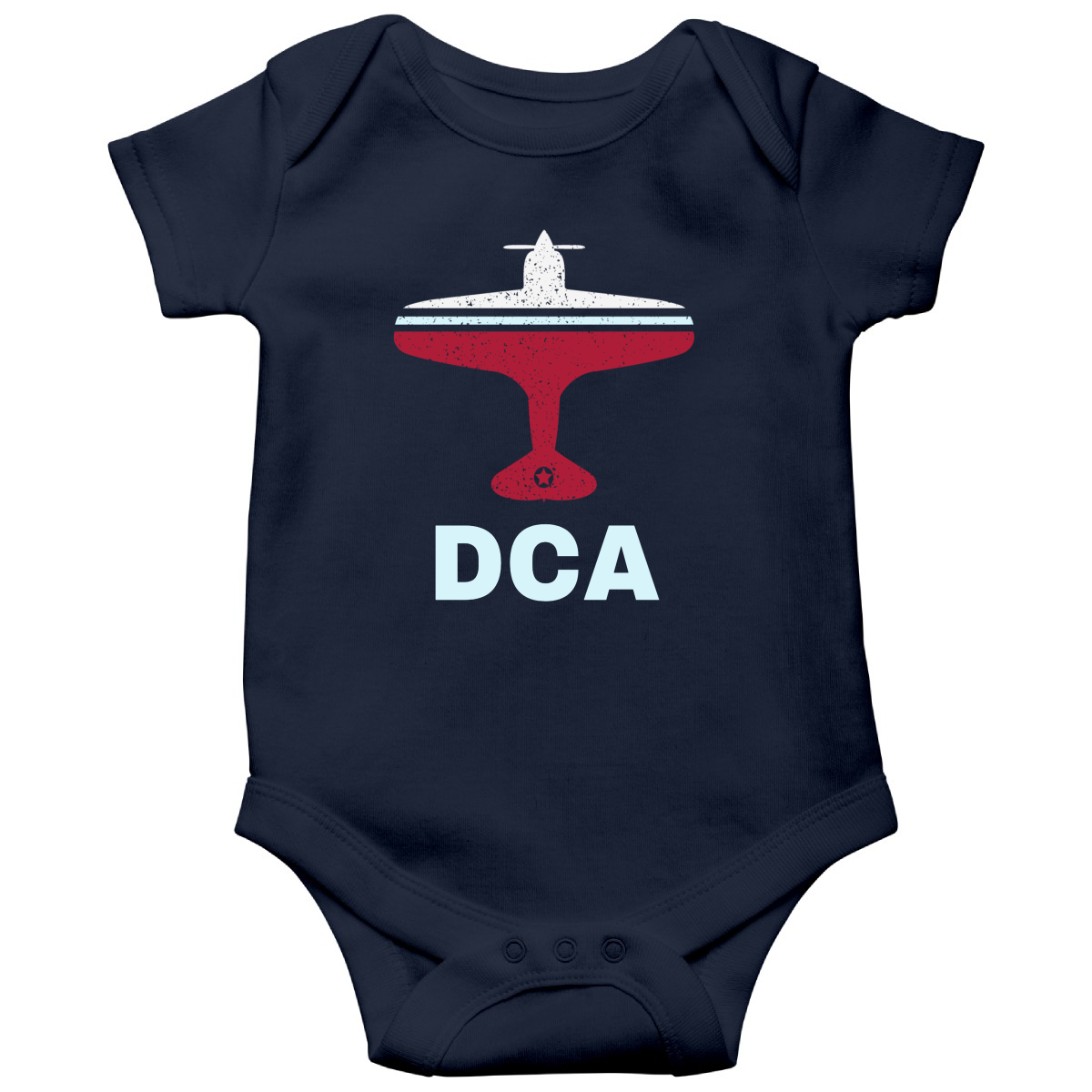 Fly Washington D.C. DCA Airport Baby Bodysuits | Navy